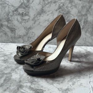 Nine West Floral Leather Heels